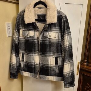 Levi's Black and White Plaid Jacket
